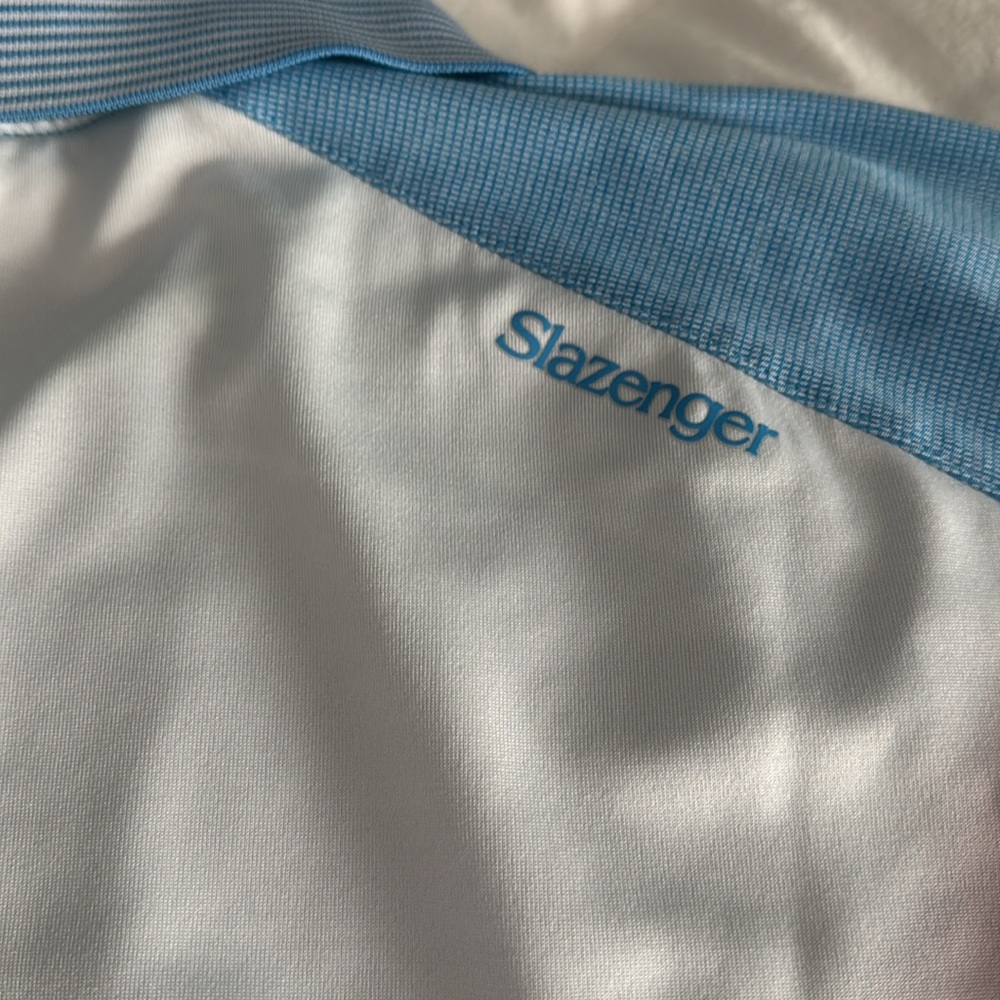 Light Blue With Solid White Back Large Golf Shirt - image 4